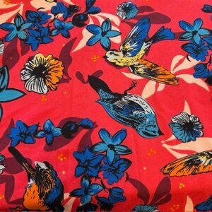 LuLaRoe Dani Maxi Tank Dress Sleeveless Tropical Floral Bird Multicolor Hawaiian